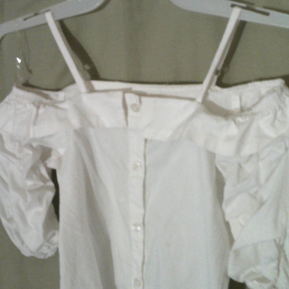 White Over Shoulder Blouse